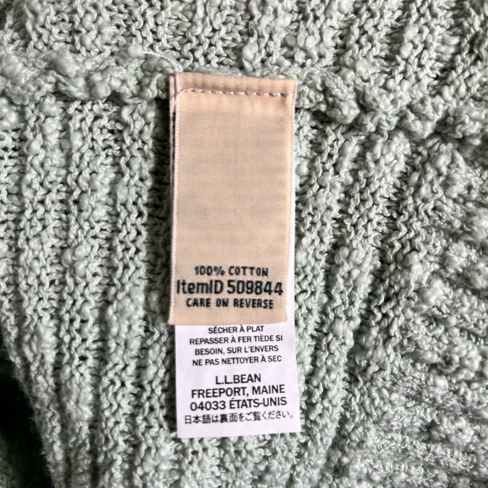 L.L. Bean Light Sage Open-Front Knit Cardigan - Picture 5 of 5